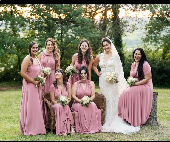 Maxi Vestido rosa cuarzo damas de honor, vestido rosa cuarzo largo, vestido  rosa boda, vestido femenino fiesta, vestido elegante largo -  España