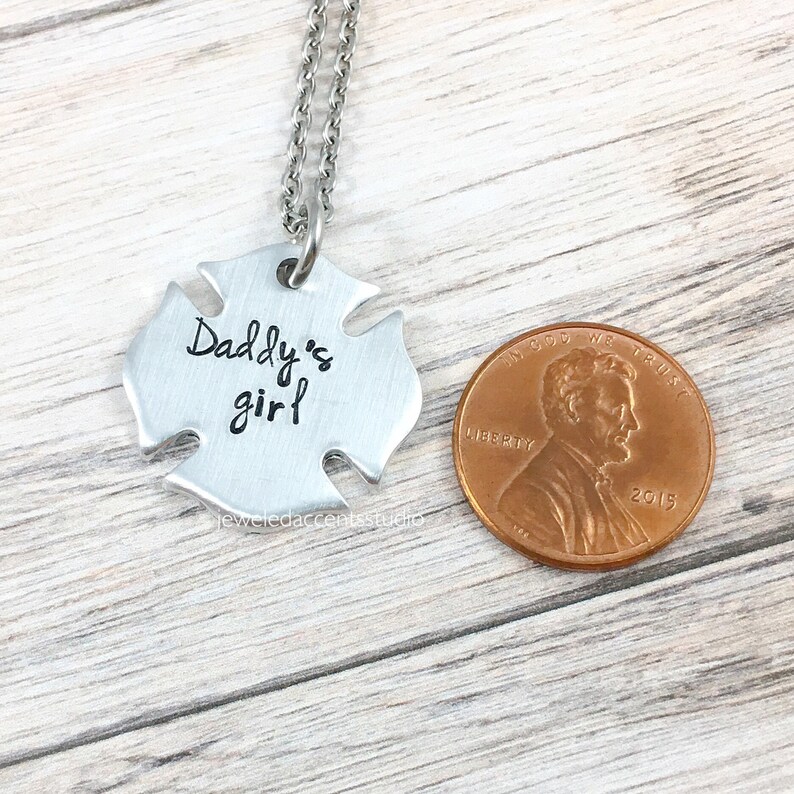 Firefighter Daughter Firefighter Necklace Keychain Firefighter Jewelry,Hand Stamped,Valentines Day Daddys Girl Necklace Fireman Gift Set
