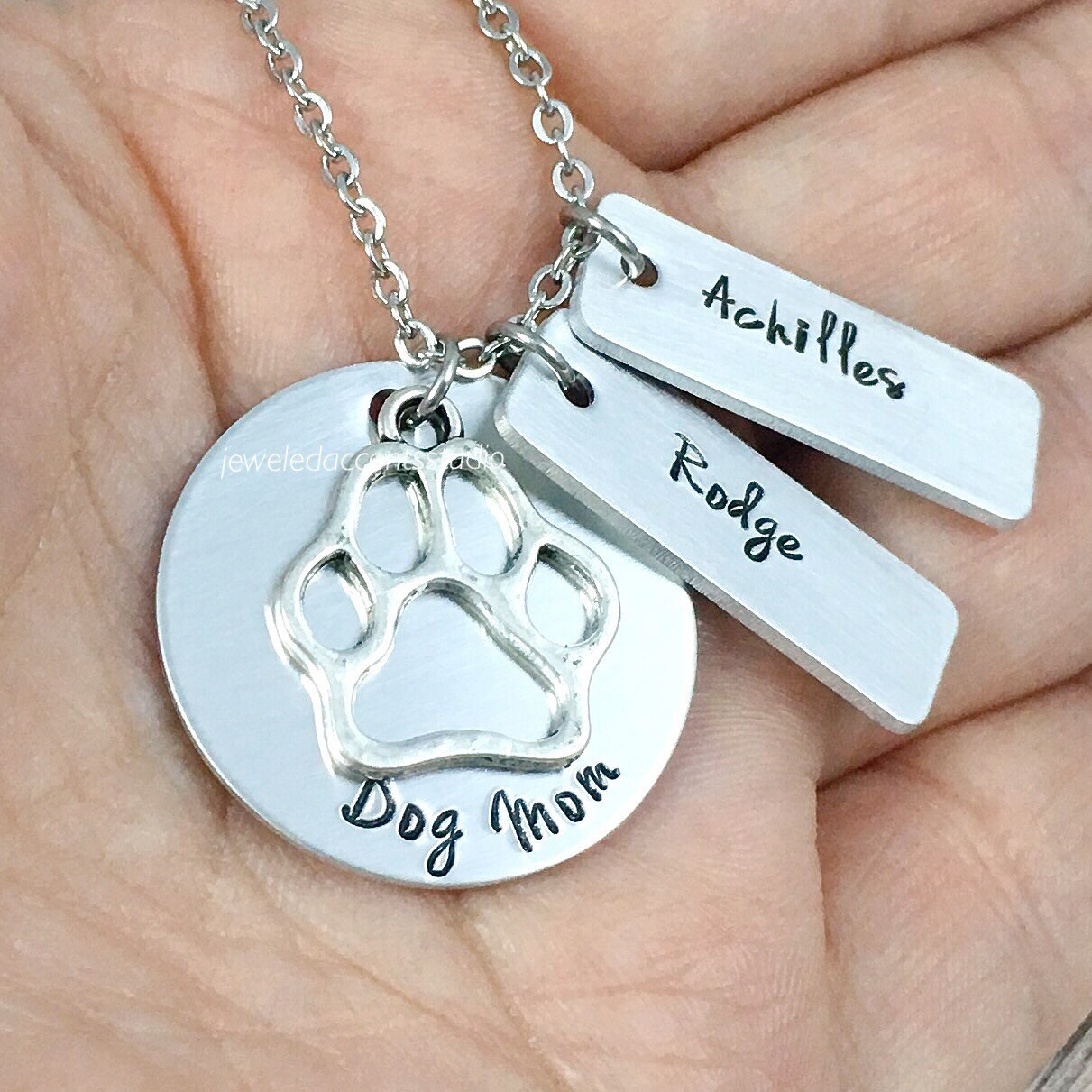 Dog Mom Necklace Pet Name Jewelry Personalized Dog Necklace Etsy