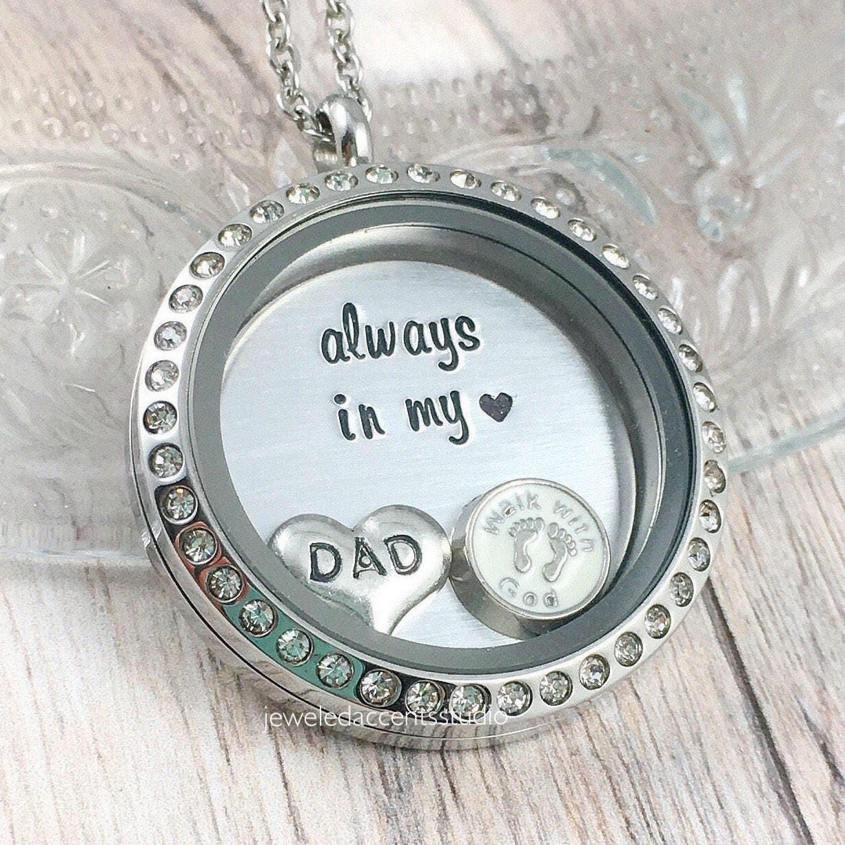 Dad Memorial Jewelry Loss of Dad Gift Memorial Locket Etsy