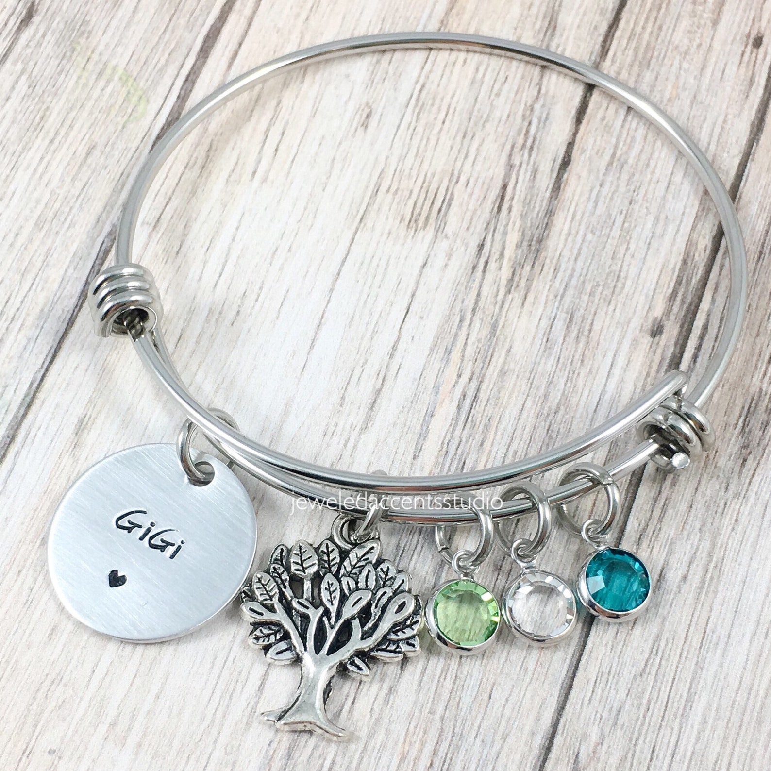 Gigi Bracelet Gigi Jewelry Family Tree Bracelet Grandkids Etsy