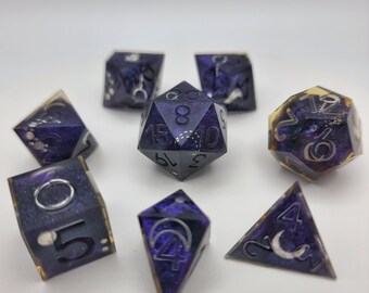 LUNAR PRINCESS - 8-Piece 21mm Resin Dice Set for TTRPG's | Dungeons and Dragons | Pathfinder