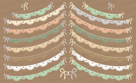 Lace Banner Clipart Wedding Invitation Baby Shower Clip Art Etsy