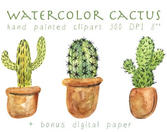 Cactus clipart cactus Aquarelle Aquarelle cactus clipart succulent mariage invitation cactus clip art cactus papier numérique utilisation commerciale