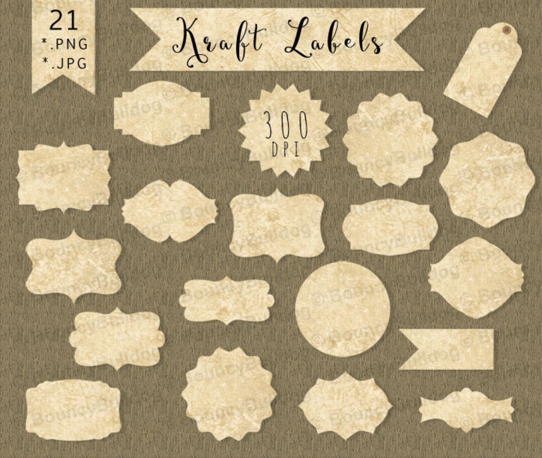 Kraft Paper Labels Clipart Digital Labels Kraft Paper Clip Art Badges