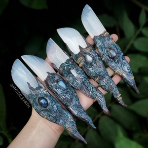 Selenite Crystal Fairy Athame Daggers | Sold Separate | Prop, Cosplay, Witch