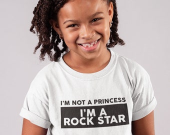 I'm Not A Princess I'm A Rock Star Children's T-Shirt Music Rock n Roll