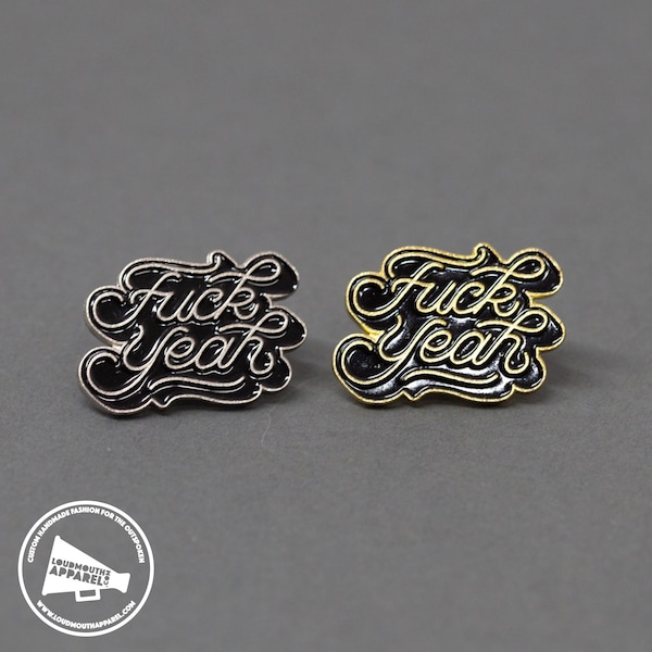 Fuck Yeah Offensive Pin Badge Lapel Pin Enamel Pins bad language offense stocking filler christmas gift