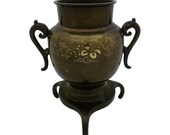 Japanese Meiji Period Silver Inlaid Bronze Censer