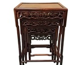 Set Of Chinese Carved Hardwood Nesting Tables