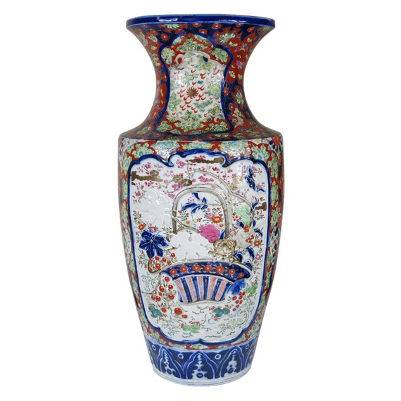 Japanese Imari Meiji Period Porcelain Vase Etsy