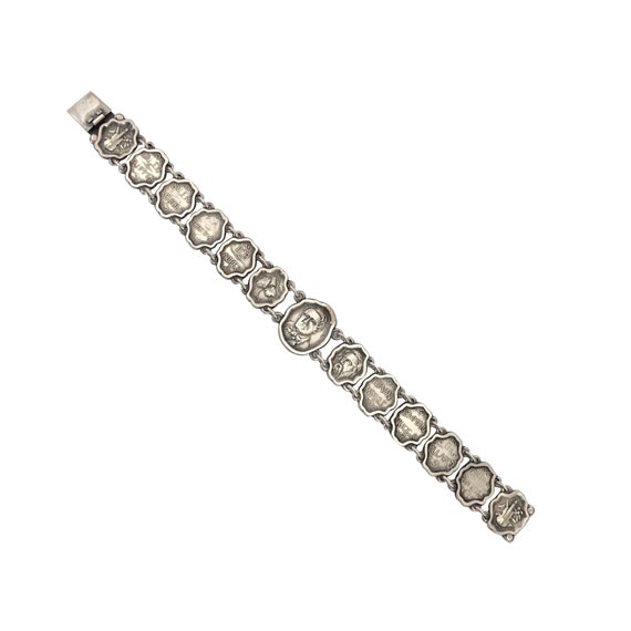 Victorian Sterling Theatrical Literary Link Bracel