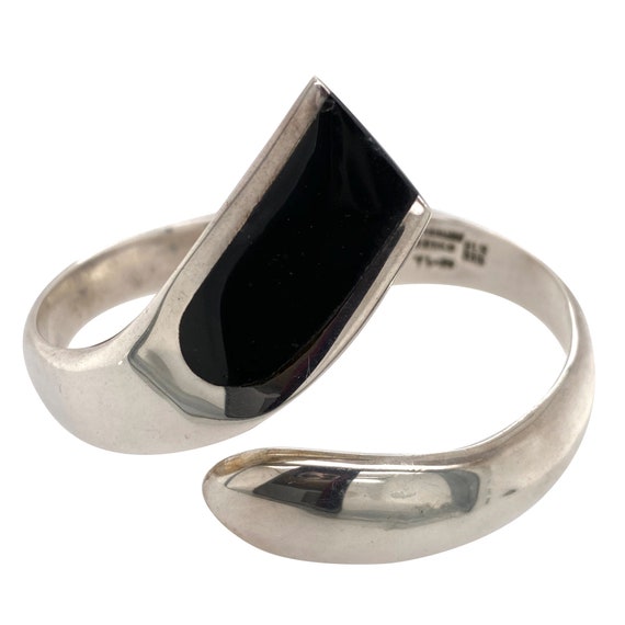 Miguel Pineda Mexican Sterling Onyx Hinged Bracele