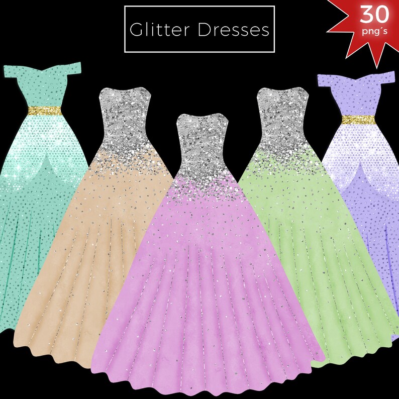 Kleid Clipart Hochzeit Glitzer Abschlussball Diamant Braut ...