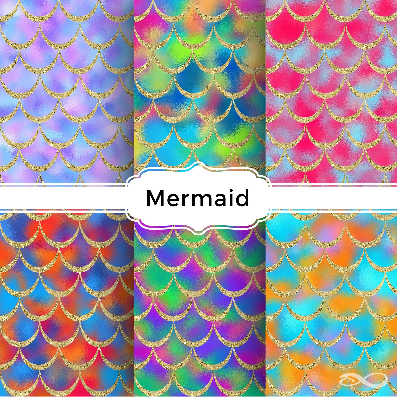 Mermaid Scales Seamless Digital Paper Pack Mermaid Scales - Etsy