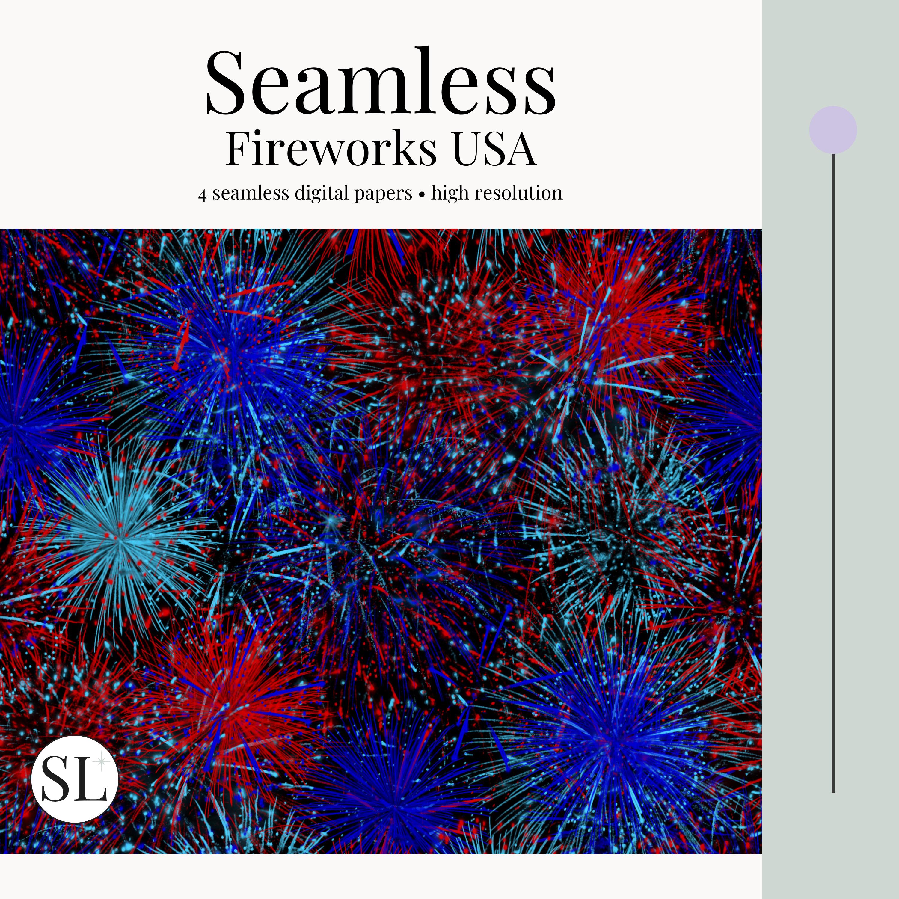 Fireworks USA Nahtlose digitale Papiere • Rot-Weiß-Blau-Muster • 6x6- und  12x12-Wiederholungskacheln • Hochauflösende Hintergründe - Etsy Österreich, image size:3000x3000
