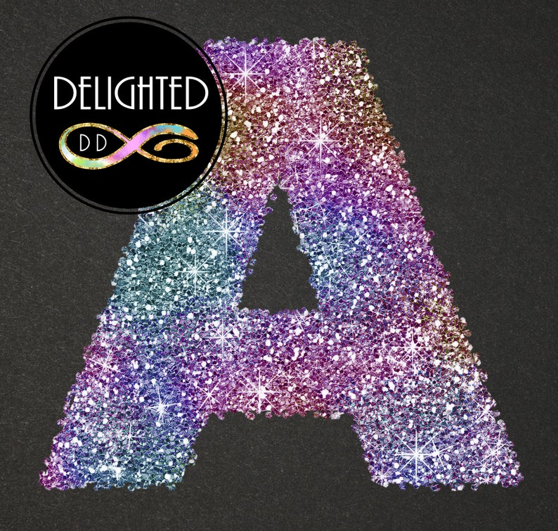 rainbow glitter alphabet instant download etsy