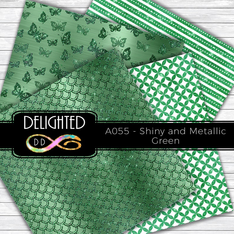 Emerald Digital Paper Green Glitter Commercial Use 12x12 Etsy