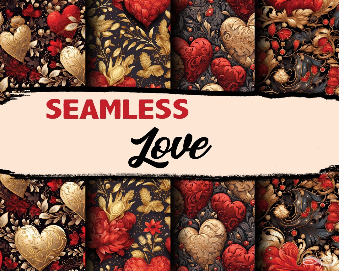 Hearts Seamless Pattern Digital Paper Pack Scrapbook Commercial Use - Etsy