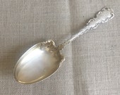 Louis XV by Whiting Sterling Large Berry Spoon-9 quot Triple Mono Light Goldwash