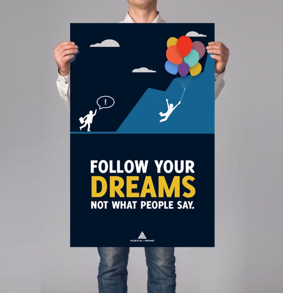 Follow Your Dreams Inspirational Art Business Or Office Etsy