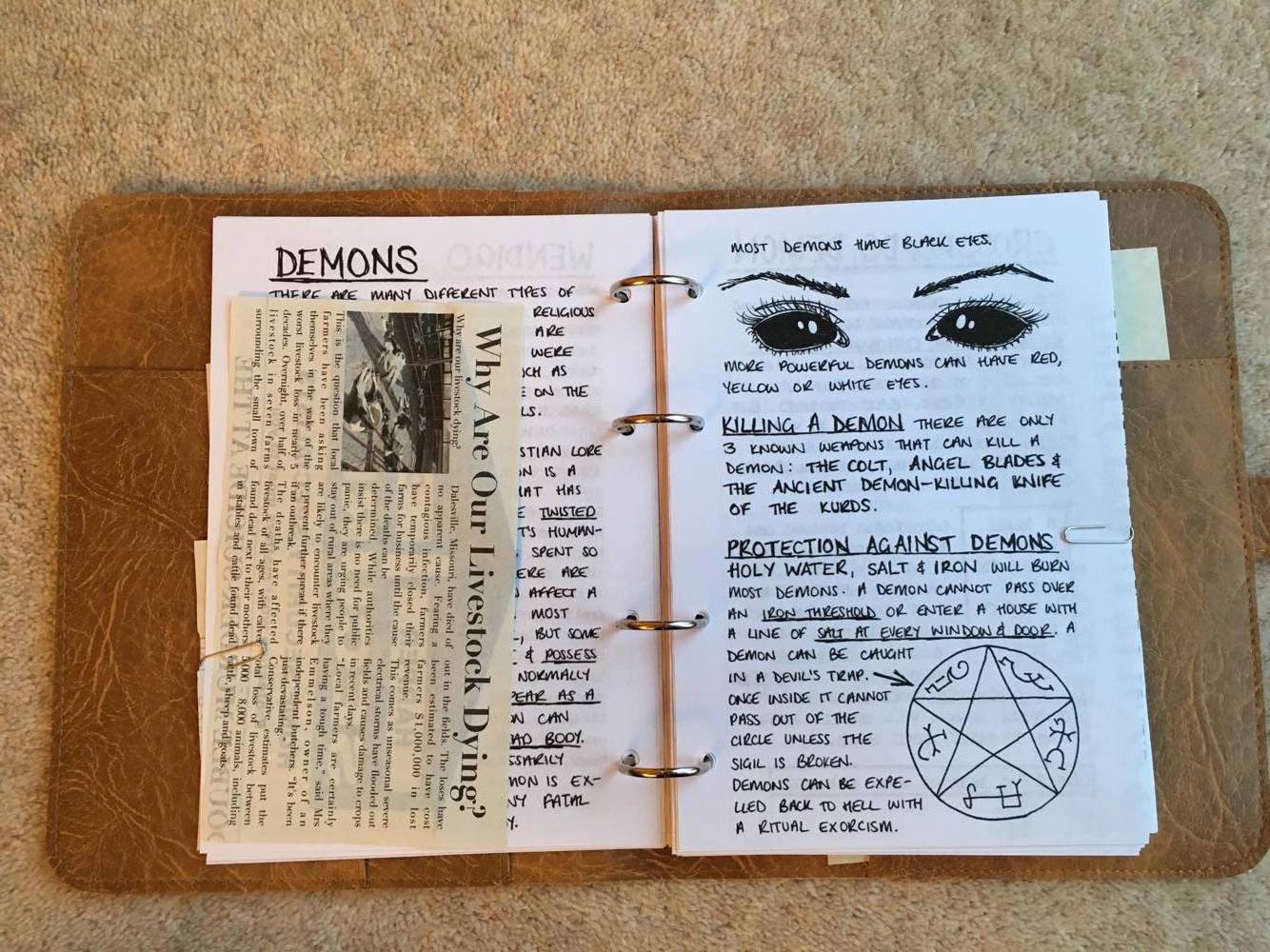 john-winchester-s-journal-pages-etsy-australia