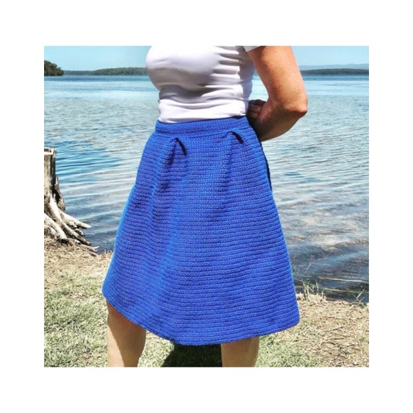 Madison Modern Crochet Pretty Pleated Full Midi Skirt PDF Pattern Easy / Beginner US sizes 6 - 8 - 10 - 12 - 14 - 16 dress top hat clothes