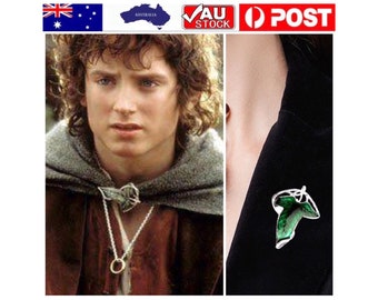 Replica LOTR Green Leaf tolkien Frodo Baggins Hobbit Enamel  Cloak Brooch Badge Shawl Pin cosplay costume party jewelry great gift lotrgifts