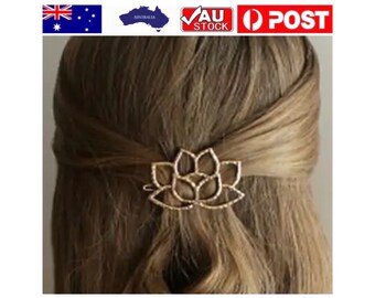 Gorgeous silver / gold tone vintage style lotus blossom tulip flower hair pin clip tie stick bun claw barrette accessories great gift