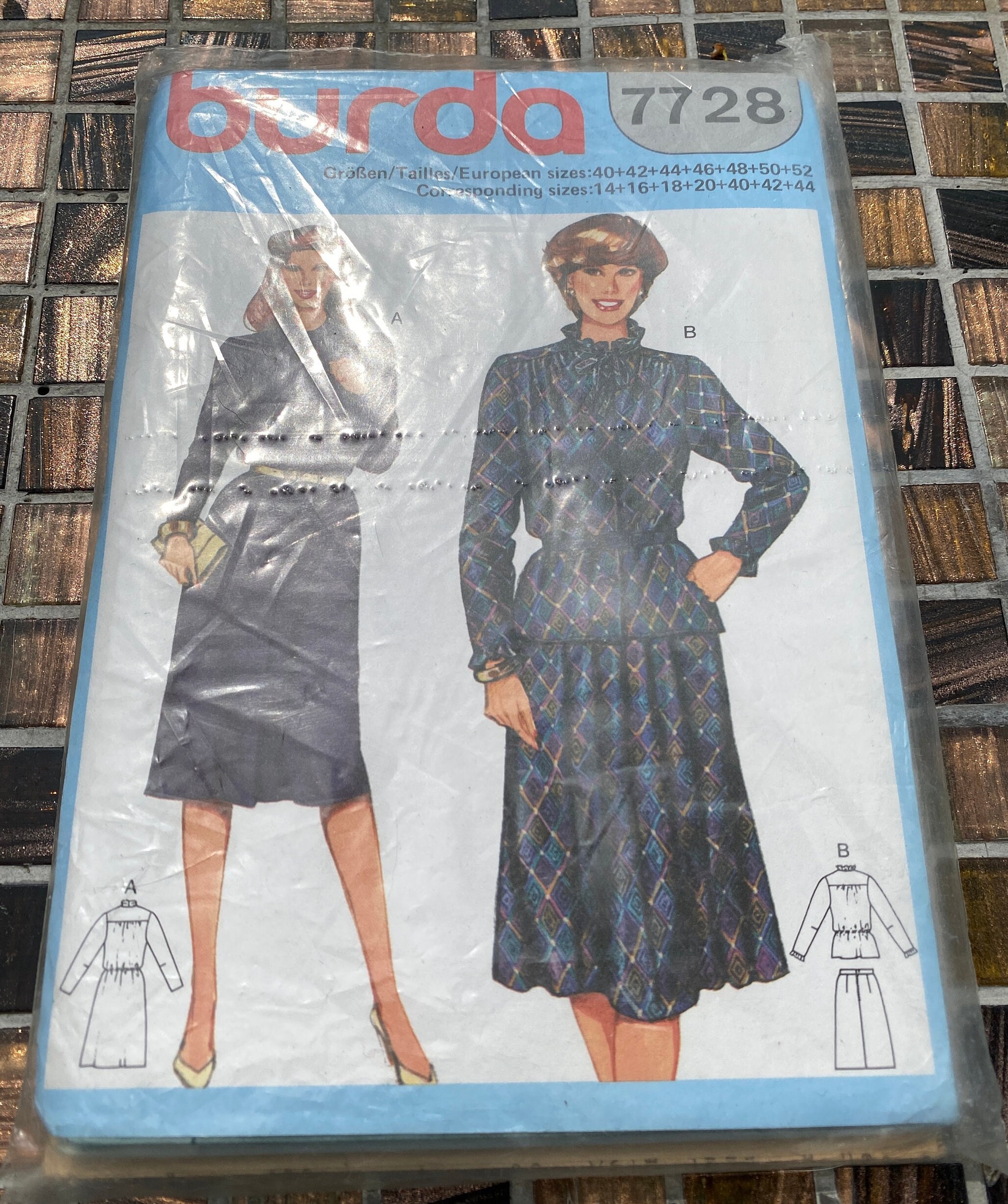 Vintage Burda Sewing Pattern 7728 Size Misses 14-44 Dress or - Etsy
