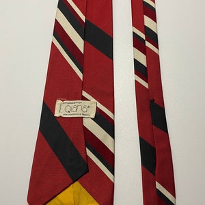 Vintage Qiana Nylon Red Black White Stripe Tie 52 X - Etsy