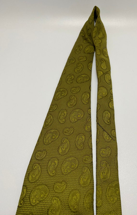 Vintage Unbranded Olive Green All Polyester Neckt… - image 3