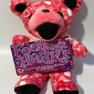 Vintage Grateful Dead Beanie Bear &#39;Foolish Heart&#39; 3rd Edition 1998 8&quot; Liquid Blue