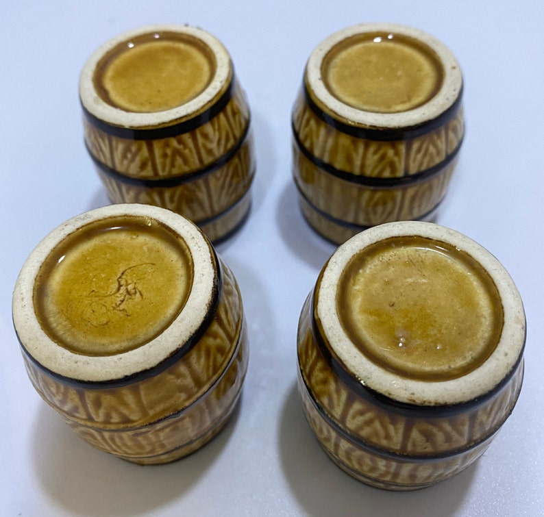 Vintage Ceramic Bartender Decanter and 4 Ceramic Barrel Shot Etsy