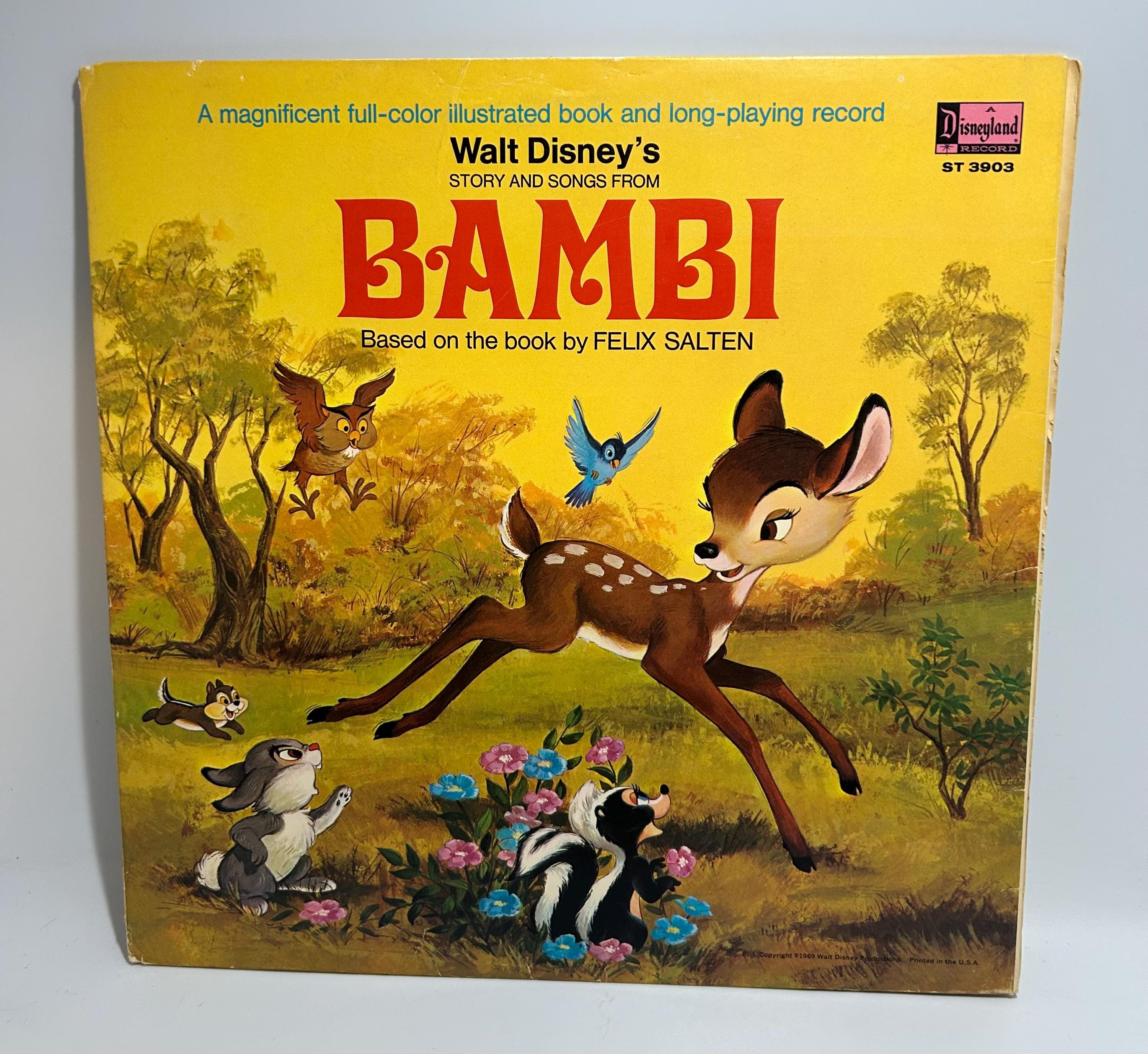 Vintage Walt Disney's Story & Songs From 'Bambi' Book and Vinyl LP Record 1969