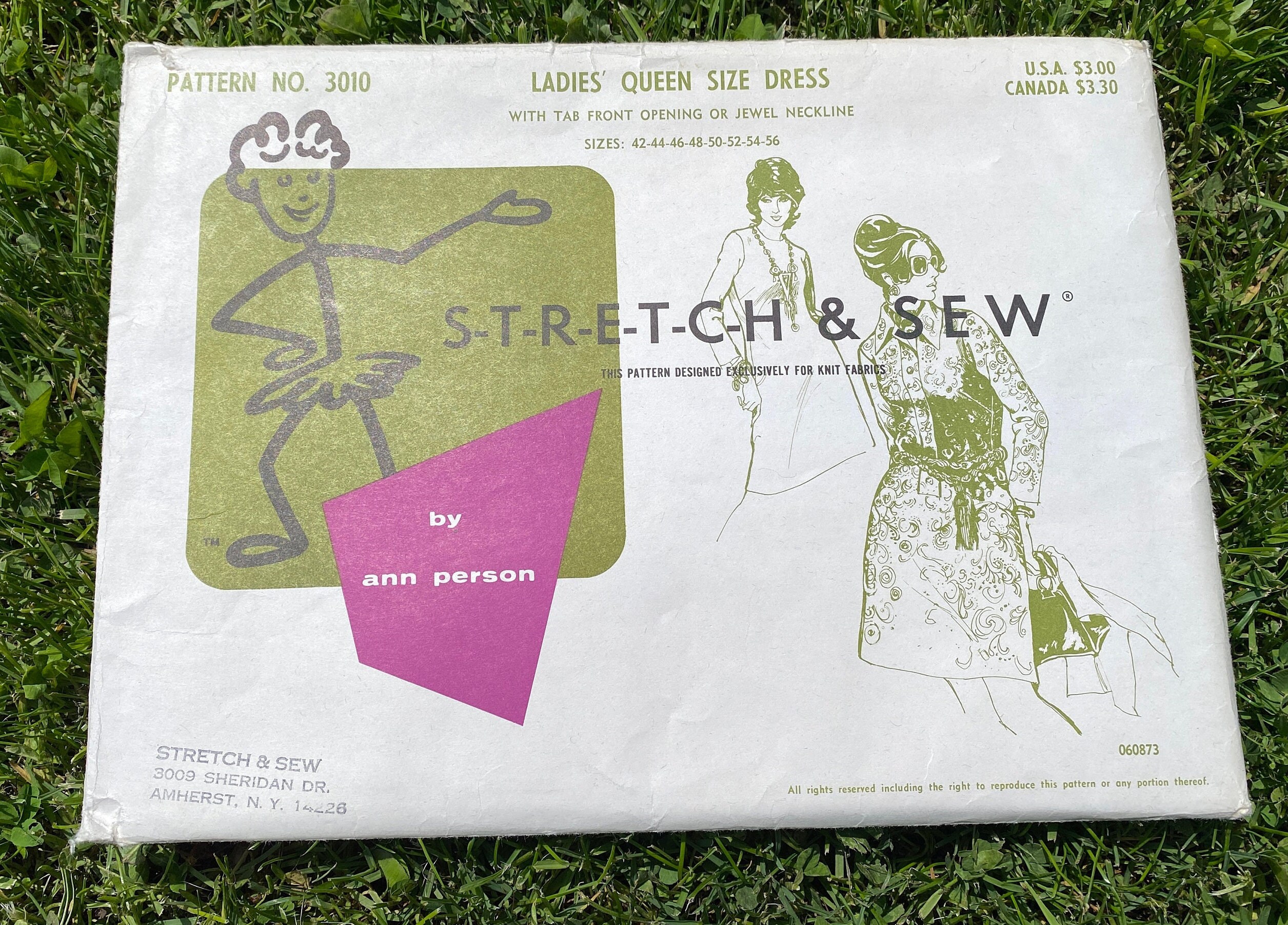 Vintage Stretch & Sew Sewing Pattern 3010 Sizes 42-56 Ladies Queen Size  Dress 1967 - Etsy