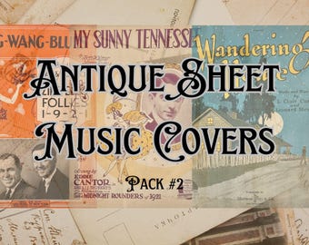 Antique Sheet Music Covers: 1900s Ephemera Set (Digital Download)
