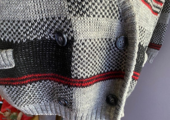 Vintage Wilroy Long Sleeve Gray, Red, Black Plaid… - image 5