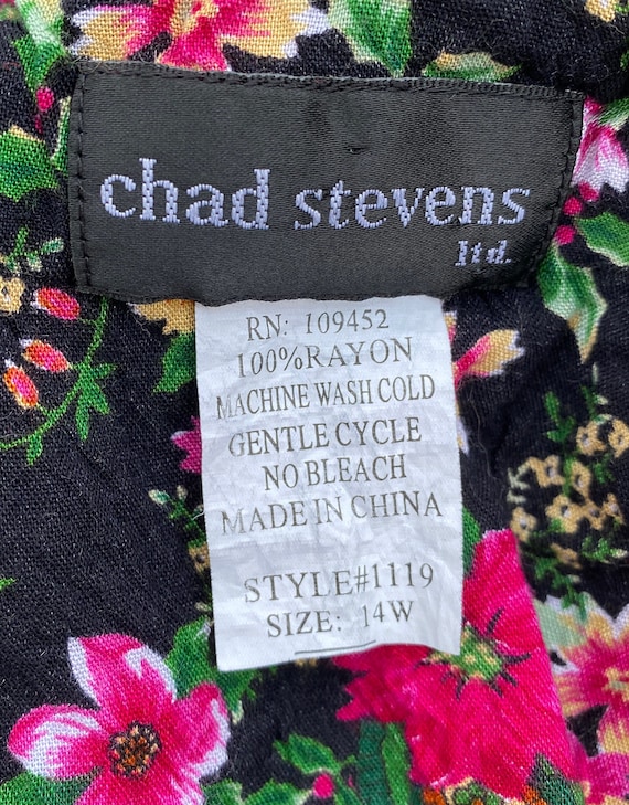 Vintage Chad Stevens ltd Brand Pink/Yellow Flower… - image 6