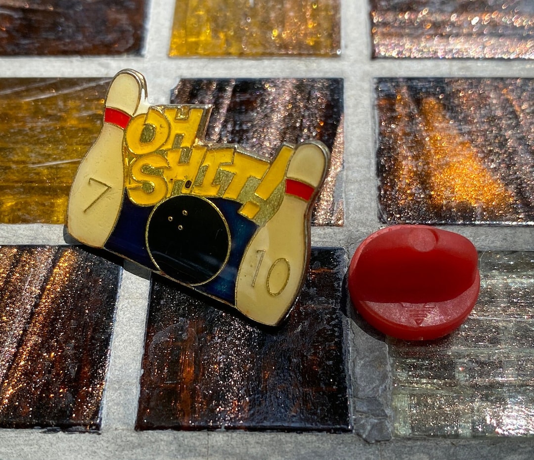 Vintage 'OH SHIT' 7/10 Spilt Bowling Enamel Pin Taiwan - Etsy