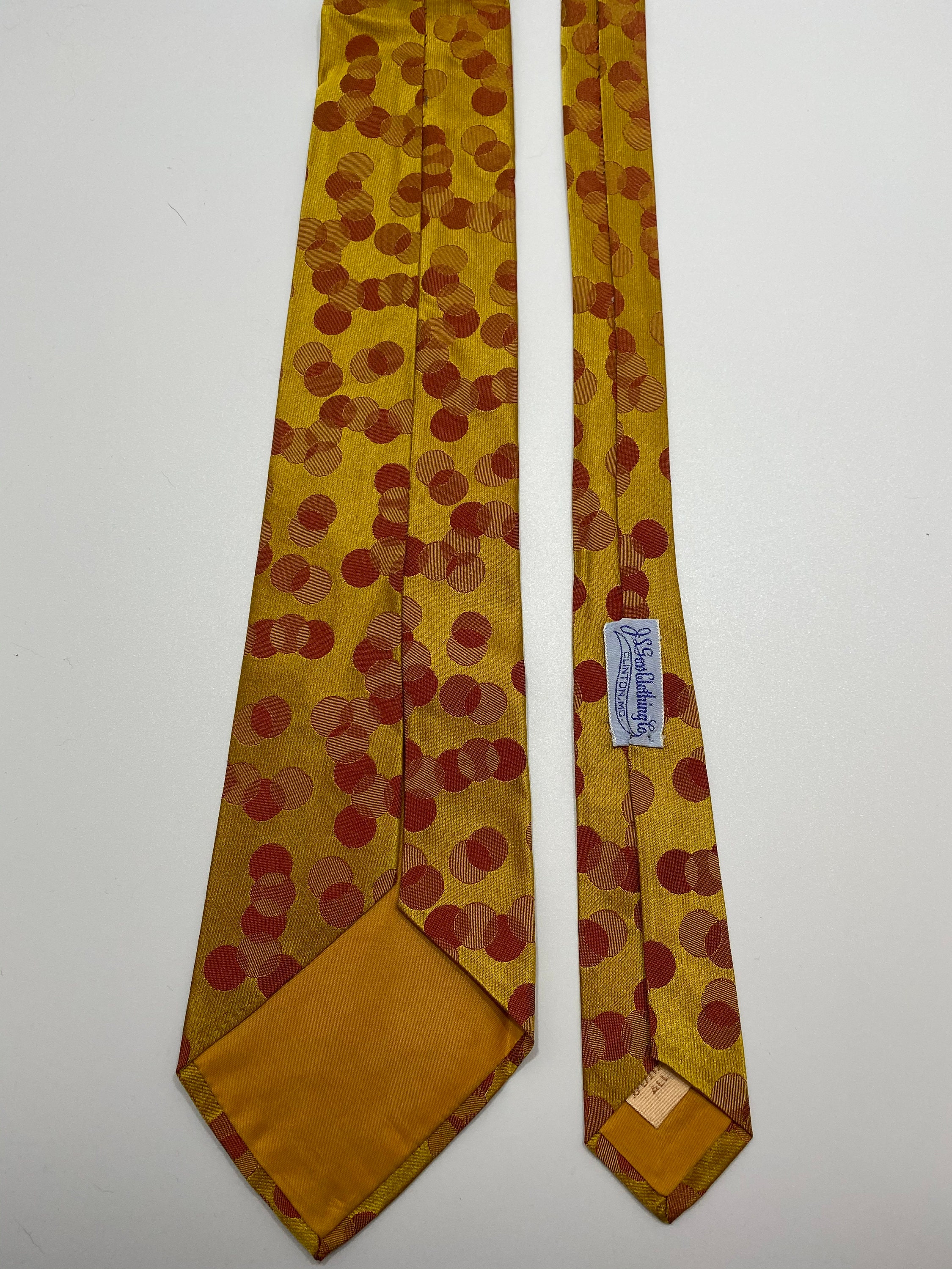 Vintage Donegal All Silk Yellow and Red Circle Necktie | Etsy