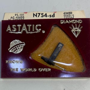 Vintage Astatic Diamond NOS Replacement Record Player Stylus/Needle N754-sd Varco