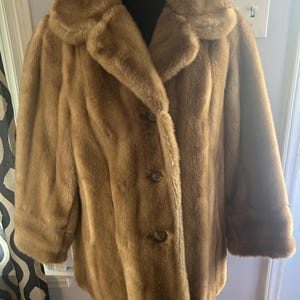 Vintage Mincara Styled By Russel Taylor Faux Fur Acrylic Brown Coat XL