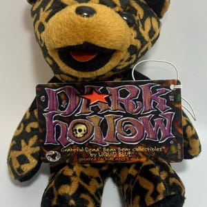 Vintage Grateful Dead Beanie Bear &#39;Dark Hallow&#39; 5th Edition 8&quot; Liquid Blue