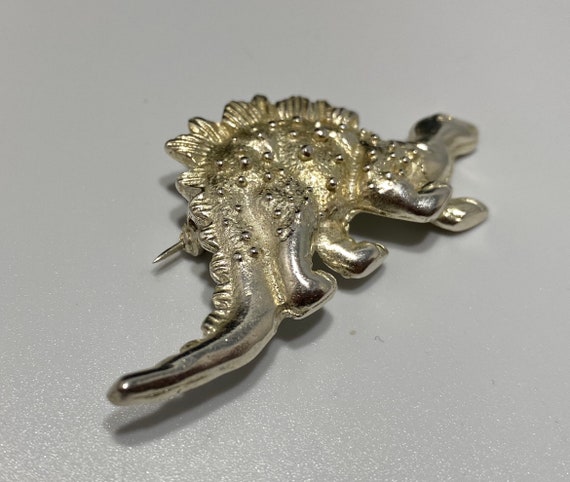 Vintage Sterling Silver Stegosaurus Brooch/Pin - image 3