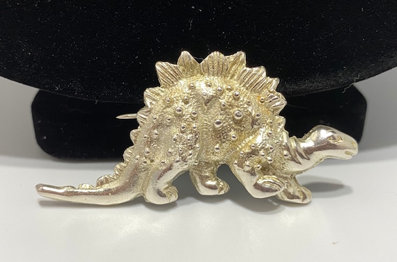 Vintage Sterling Silver Stegosaurus Brooch/Pin - image 1
