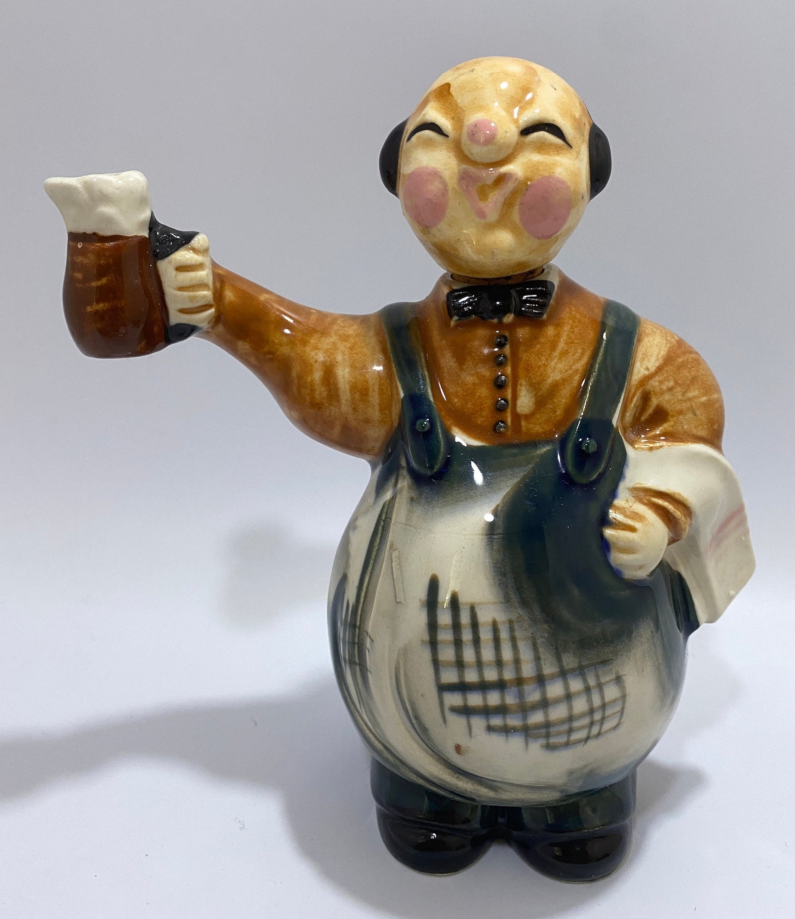 Vintage Ceramic Bartender Decanter and 4 Ceramic Barrel Shot Etsy