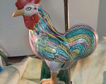Colorful Ceramic RoosterTable Lamp