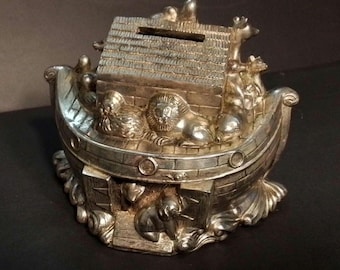 Vintage Gorham Noah's Ark Silverplated Bank made in Japan