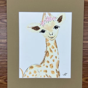 Baby Giraffe Watercolor Painting